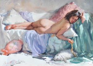 ALLEN Greg 1958,Nude Reclining,Elder Fine Art AU 2016-05-15
