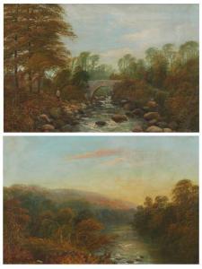ALLEN James Baylie,Figure and stone bridge in a landscape,John Moran Auctioneers 2021-07-13