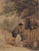 ALLEN Joseph William 1803-1852,A gentleman standing before a gated building ,Moore Allen & Innocent 2013-10-25