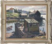 ALLEN Junius 1898-1962,New England dock scene,Nye & Company US 2008-06-11