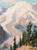 ALLEN Marion Boyd 1864-1941,Mountain Landscape with Glacier,1930,Skinner US 2022-01-28