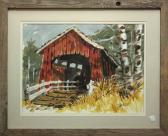 ALLEN Thomas William 1855,Drift Creek Covered Bridge,Clars Auction Gallery US 2009-07-11