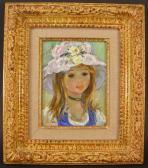 ALLEROUX Jean 1900-1900,Girl in Hat,Litchfield US 2004-04-20