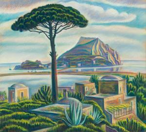ALLESCH ALESCHA Theodor,Southern Italian coastal landscape,1952,im Kinsky Auktionshaus 2021-12-14