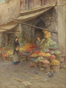 ALLINGHAM Helen 1848-1926,A fruit stall near the Rialto,, Venice,Bonhams GB 2024-03-14