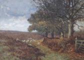 ALLISON John William,A SHEPHERD AND HIS FLOCK IN A WOODED LANDSCAPE,1897,Great Western 2021-09-22