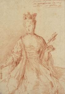 ALLOU Gilles 1670-1751,Portrait de Madame des Monsaux tenan,Artcurial | Briest - Poulain - F. Tajan 2023-09-26