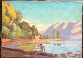 ALLOUARD Edmond 1881-1924,Baigneuse au bord du lac de Genève,Millon & Associés FR 2021-03-04