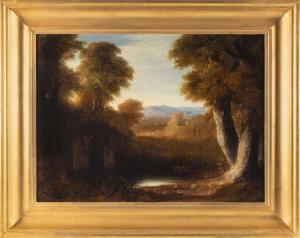 ALLSTON Washington 1779-1843,Italianate landscape with distant ruins,Eldred's US 2023-04-07