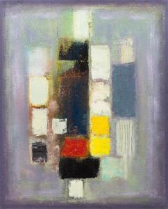 ALLUNTZ John 1900-1900,Composition in Blue, White, Yellow and Black,Hindman US 2015-03-21
