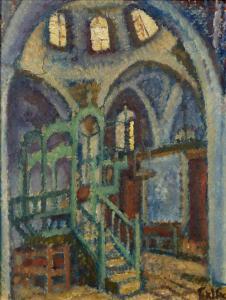 ALLWEIL Arieh 1901-1967,Synagogue interior,Rosebery's GB 2023-11-29
