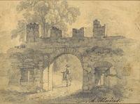 ALMÉRAS Alexandre 1784-1841,2 Blatt: Stadttor von Aosta & Mühle,Fischer CH 2016-06-15