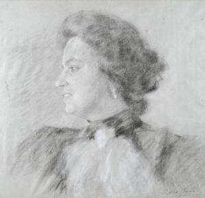 ALMAGIO AMBRON AMELIA 1877-1960,Profilo di donna,1900,Galleria Pananti Casa d'Aste IT 2015-07-16