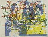 ALOE Carlo 1939,Komposition mit Menschen und Bäumen.,Galerie Koller CH 2007-12-05