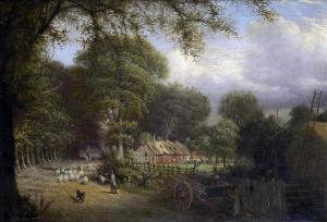 ALSOP Frederick,Old Wilford,Nottingham, a village scene with sheep,1882,Dreweatt-Neate 2006-09-21