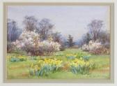 ALSTON Charlotte M,Landscape with daffodils and blossoms; River scene,Woolley & Wallis 2009-12-02