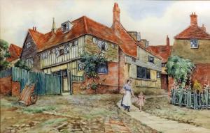 ALSTON Charlotte M 1887-1914,Village street scene,1906,Canterbury Auction GB 2017-04-04