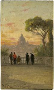 ALT Franz 1821-1914,Blick vom Pincio auf St. Peter in Rom im Abendlich,Galerie Bassenge 2017-12-01