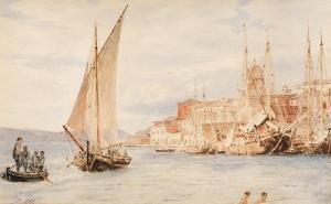 ALT Jacob 1789-1872,In the harbor of Sebenico, Dalmatia,1840,Palais Dorotheum AT 2024-03-28