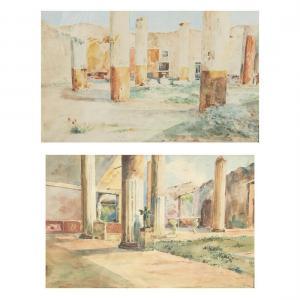 ALTAMURA Alessandro 1855-1918,Architectural Landscapes (2 works),MICHAANS'S AUCTIONS US 2023-03-17