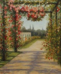 ALTAMURA Alessandro 1855-1918,GARDEN WITH PERGOLA,Subarna ES 2020-12-17