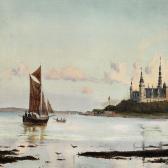 ALTAMURA Ioannis, Jean 1852-1878,View of Øresund with Kronborg Castle,Bruun Rasmussen DK 2012-02-28