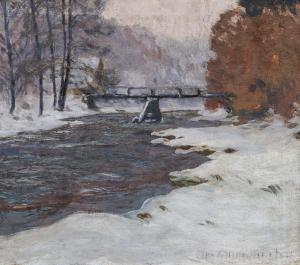ALTENKIRCH Otto 1875-1945,Steyermühlen Bridge with Snow,Van Ham DE 2023-11-17