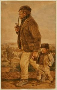 ALTHEIM Wilhelm 1871-1914,Spaziergang mit den Enkel,1906,Dobritz DE 2021-07-10