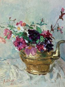 ALTINK Jan 1885-1971,Flowers in a Copper Kettle,1940,AAG - Art & Antiques Group NL 2022-07-04