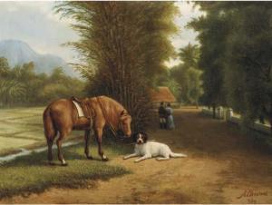 ALTMAN Dirk G 1839-1894,Indonesian landscape with horse and dog,Christie's GB 2004-03-16