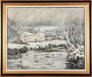 ALTMANN Alexander 1878-1932,Rivière en hiver,Gros-Delettrez FR 2023-10-02