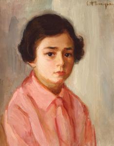 ALUPI Calin 1906-1988,Fetiță în roz,Artmark RO 2017-02-07