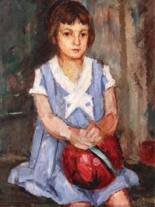 ALUPI Calin 1906-1988,Little Girl,1937,Artmark RO 2018-02-06