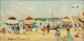 ALVAREZ DUMONT Eugenio 1864-1927,Untitled (Beach scene with boat and flag),Dallas Auction 2015-11-04