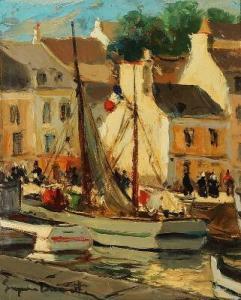 ALVAREZ DUMONT Eugenio 1864-1927,View of a harbour in Brittany,Bruun Rasmussen DK 2020-09-28