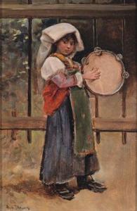 alwyn von stein 1848-1919,Italian maiden with a tambourine,Palais Dorotheum AT 2011-09-22