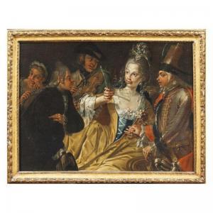 AMALFI Carlo 1707-1787,SCENA DI CORTEGGIAMENTO,Pandolfini IT 2024-06-18