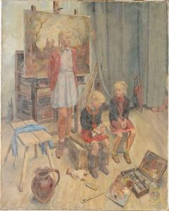 AMANN Fritz 1878-1969,Im Atelier des Künstlers,1940,Leipzig DE 2021-03-06