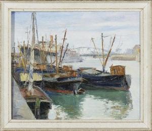 AMARAL Rogerio 1927-1996,Porto com barcos,1953,Palacio do Correio Velho PT 2019-12-12