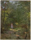 AMBERG Wilhelm A. Lebrecht 1822-1899,Sommerliches Waldstück bei Misdroy,Galerie Bassenge 2017-12-01
