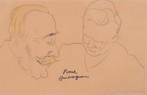 Ambrogiani Pierre 1907-1985,Discussion entre deux hommes,Damien Leclere FR 2018-02-03