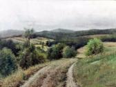 Ambros Willhem 1868-1925,Rural landscape with track to foreground,1911,Canterbury Auction 2018-02-06