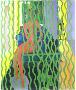 AMBROSE Ray 1926-1989,a female figure behind a screen,1980,Ewbank Auctions GB 2020-07-23