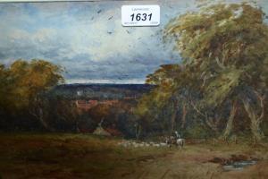 AMBROSE Thomas,landscape with shepherd and flock and distant vi,Lawrences of Bletchingley 2017-11-28