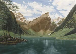 AMEDEE WETTER Henri 1869-1929,Seelandschaft mit Gebirge. 1947.,Galerie Koller CH 2007-06-19