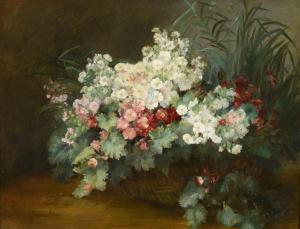 AMEN Jeanne 1863-1923,Fleurs blanches et roses dans un pot,Conan-Auclair FR 2019-03-13