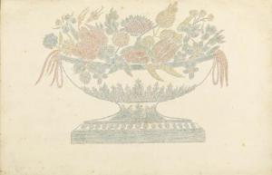 AMERICAN SCHOOL,A Pinprick Drawing of Flowers In Urn
watercolor an,Christie's GB 1999-01-15