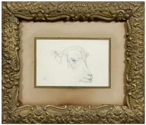 AMERICAN SCHOOL,A sheep's head,1838,Brunk Auctions US 2009-07-11