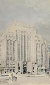 AMERICAN SCHOOL,Architectural design for an Art Deco building,Christie's GB 2010-11-10