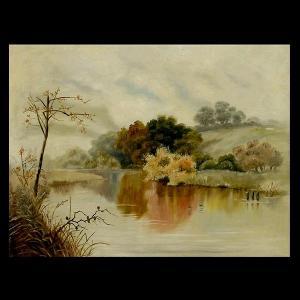 AMERICAN SCHOOL,Autumn Landscape with Lake.,Auctions by the Bay US 2008-05-04